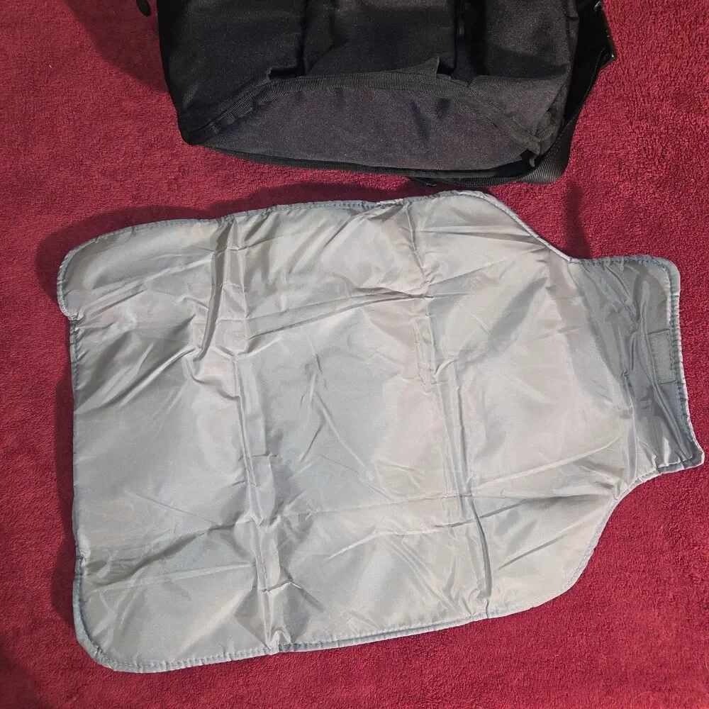 Diaper Dude Original Black Messenger Diaper Bag 4 Dads Crossbody w/ Changing Pad